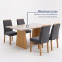 Ver mais imagens de Conjunto Sala de Jantar 4 Lugares Retangular Tampo MDF 120x80cm Mesa Lyra e Cadeiras Carol