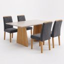 Ver imagem 2 de Conjunto Sala de Jantar 4 Lugares Retangular Tampo MDF 120x80cm Mesa Lyra e Cadeiras Carol