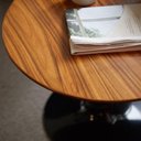 Ver imagem 2 de Mesa Lateral Tulipa Saarinen Redonda 51 Cm - Freijó Cores Preto