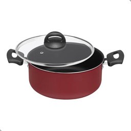 Jogo de Panelas 13 Pçs Vermelho Antiaderente Tampa de Vidro - 5