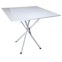 Ver imagem 1 de Mesa Jantar Quadrada Italy 80cm Mdf Branco Suporte Palito Metal