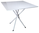 Ver imagem 1 de Mesa Jantar Quadrada Italy 80cm Mdf Branco Suporte Palito Metal