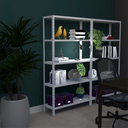 Ver imagem 2 de Kit 5 Estantes de Aço Modular 5 Prateleiras Fácil Montagem e Alta Durabilidade