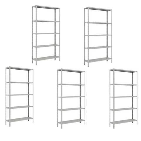 Kit 5 Estantes de Aço Modular 5 Prateleiras Fácil Montagem e Alta Durabilidade