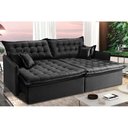 Ver imagem 2 de Sofá sem Caixa Retrátil Reclinável 2.55m Cama Inbox Versátil com Pillow Top e Molas Velusoft Preto
