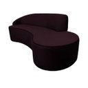 Ver imagem 4 de Sofá Curvo Orgânico Infinity 2,10m Veludo Uva Braço Esquerdo Sala Estar Luxo Design