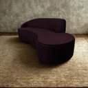 Ver imagem 1 de Sofá Curvo Orgânico Infinity 2,10m Veludo Uva Braço Esquerdo Sala Estar Luxo Design