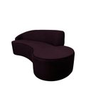 Ver imagem 2 de Sofá Curvo Orgânico Infinity 2,10m Veludo Uva Braço Esquerdo Sala Estar Luxo Design