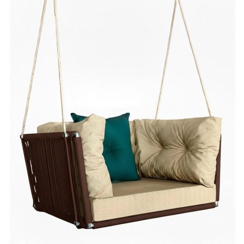 Balanço Dinamarca para Jardim e Área Externa Trama Original Marrom