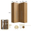 Ver imagem 3 de Guarda Roupa Modulado 100% MDF 3 Peças com Canto Reto 4 Portas Integrato Freijó