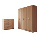 Ver imagem 3 de Guarda-roupa Casal Aurora 6 Portas 2 Gavetas com Cômoda 1 Portas 5 Gavetas Demolição - Panorama Móve