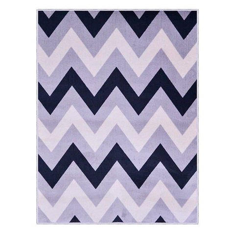 Tapete Zig Zag Retangular para Sala 250 X 200 Cm Reinassance Veludo Cinza - Clicklar