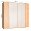 Ver imagem 4 de Guarda-Roupa Casal 6 Portas Marseille Bege/Carvalho Nature/Off White