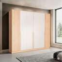Ver imagem 1 de Guarda-Roupa Casal 6 Portas Marseille Bege/Carvalho Nature/Off White