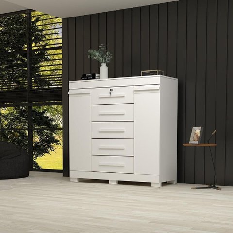 Cômoda Turquia 100% Mdf Linhamobília Branco