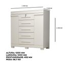 Ver imagem 4 de Cômoda Turquia 100% Mdf Linhamobília Branco