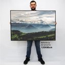 Ver imagem 2 de Quadro Decorativo Caixa Alta com Vidro Floresta e as Montanhas  TaColado Moldura Preta 120 x 80cm