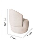 Ver imagem 6 de Poltrona Decorativa Beatriz Orgânica Suede Marfim