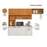 Cozinha Completa 1.8 Manu 5p Susp. Freijo C/ Off White Ripado 3d Poliman - 6