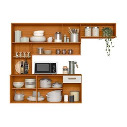Cozinha Completa 1.8 Manu 5p Susp. Freijo C/ Off White Ripado 3d Poliman - 4