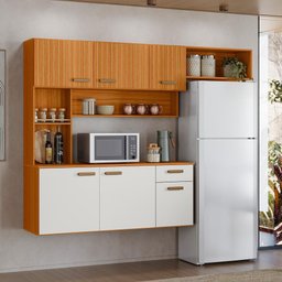 Cozinha Completa 1.8 Manu 5p Susp. Freijo C/ Off White Ripado 3d Poliman - 2