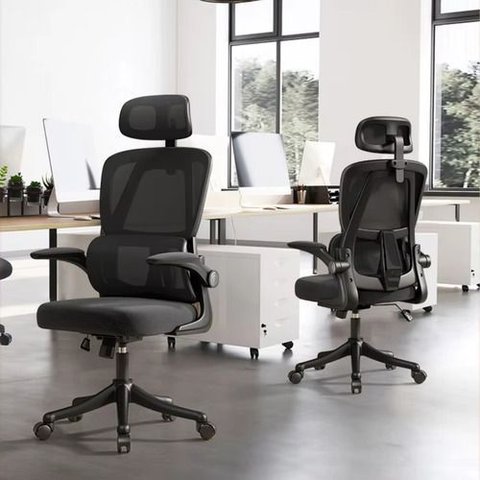 Cadeira De Escritório Veneza Blidshop  Ergonômica Giratória Home Office 120kg - Preta