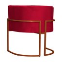Ver imagem 5 de Poltrona Decorativa Luana Base em Metal Bronze Veludo Cores - DS Estofados Poltrona Luana Vermelho