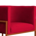 Ver imagem 4 de Poltrona Decorativa Luana Base em Metal Bronze Veludo Cores - DS Estofados Poltrona Luana Vermelho