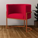 Ver imagem 6 de Poltrona Decorativa Luana Base em Metal Bronze Veludo Cores - DS Estofados Poltrona Luana Vermelho