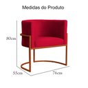 Ver imagem 7 de Poltrona Decorativa Luana Base em Metal Bronze Veludo Cores - DS Estofados Poltrona Luana Vermelho