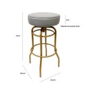 Ver imagem 3 de Banqueta Altura 65cm Bar Giratória cor Dourado fosco assento cinza Kit 2 unidades Poltronas do Sul B