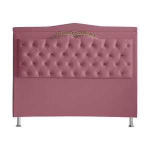 Cabeceira de Cama Box Madri Casal 140 Cm Suede Rosa Bebê Ec Móveis