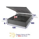 Ver imagem 6 de Conjunto Box Baú Cinza Mali Bege Molas Ensacadas Casal 138x188x77 - King House