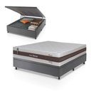 Ver mais imagens de Conjunto Box Baú Cinza Mali Bege Molas Ensacadas Casal 138x188x77 - King House