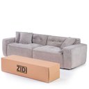 Ver imagem 5 de Sofá Modular Sofá Bloc 2 Lugares Fixo 256cm Cinza Linho Zidi