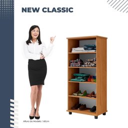 Multiuso New Classic 2 Portas 5 Prateleiras em Mdp Benetil Móveis - 7