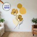 Ver imagem 2 de Adesivo Floral Boho Amarelo Estilo Nórdico 88X150 Minimalista Abstrato