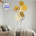 Ver imagem 1 de Adesivo Floral Boho Amarelo Estilo Nórdico 88X150 Minimalista Abstrato