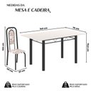 Ver imagem 3 de Conjunto de Mesa Tubular com 6 Cadeiras Lara Preto/Bege