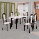 Ver imagem 1 de Conjunto de Mesa Tubular com 6 Cadeiras Lara Preto/Bege