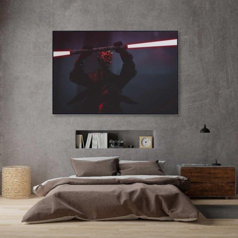 Quadro Darth Maul 60x40 Cm Vidro Impresso