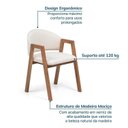 Ver imagem 6 de Kit 6 Cadeiras Madeira Maciça Estofadas em Bouclé Cala CabeCasa MadeiraOriginals Branco/Off White