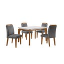 Ver imagem 2 de Conjunto Sala de Jantar Mesa Liz 120cm com Vidro Canto Copo e 4 Cadeiras Athenas Moderna