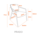 Ver imagem 2 de Kit 2 Poltronas Minimalista Estofada Base em Aço Prado Fratini