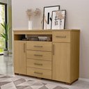 Ver imagem 1 de Comoda 5 Gavetas 2 Portas 152 Cm Ols Co008 Castanho Mxm