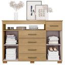 Ver imagem 5 de Comoda 5 Gavetas 2 Portas 152 Cm Ols Co008 Castanho Mxm