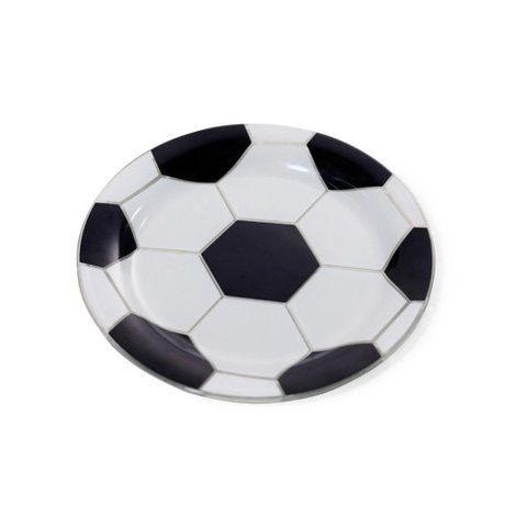 Prato de Sobremesa de Vidro Bola de Futebol Brasil Copa do Mundo Decoração Mesa Posta Petisqueira