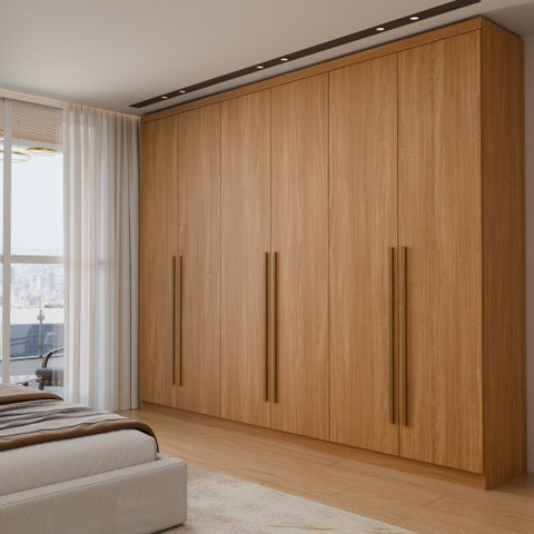 Guarda-Roupa Casal Magnus 6 Portas 3 Gavetas Cinamomo - Panorama Móveis