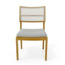 Ver imagem 3 de Cadeira Milena Madeira Maciça Assento Estofado Encosto de Tela Sintética Linho Cinza 407