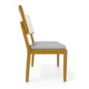 Ver imagem 5 de Cadeira Milena Madeira Maciça Assento Estofado Encosto de Tela Sintética Linho Cinza 407